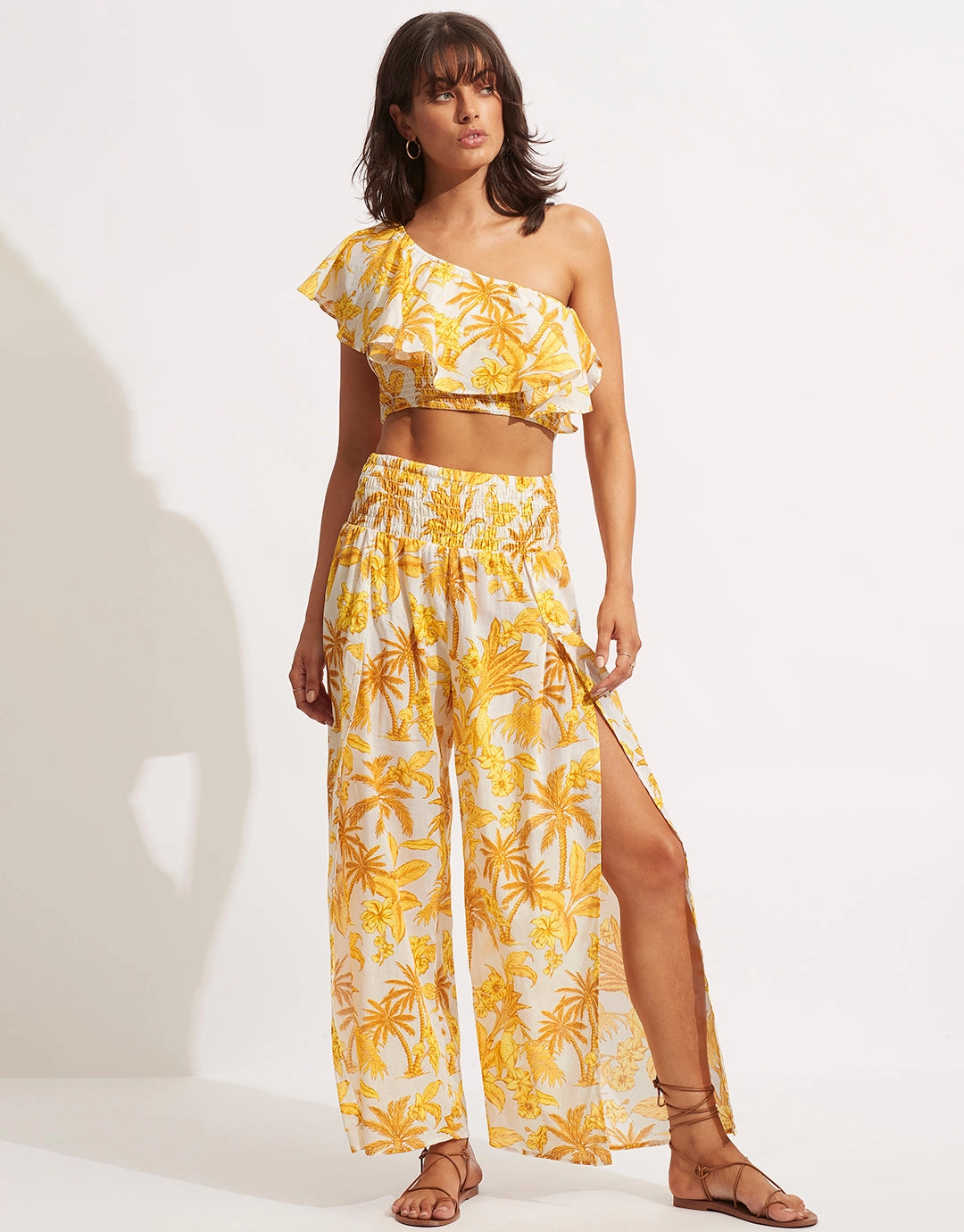 Castaway Shirring Top - Tuscan Sunset