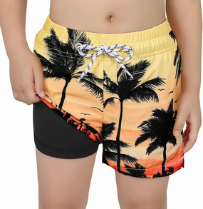 Century Star Boys Swim Trunks with Boxer Brief Liner Boys Swimwear Quick Dry Bathing Suit Toddler Swim Trunks