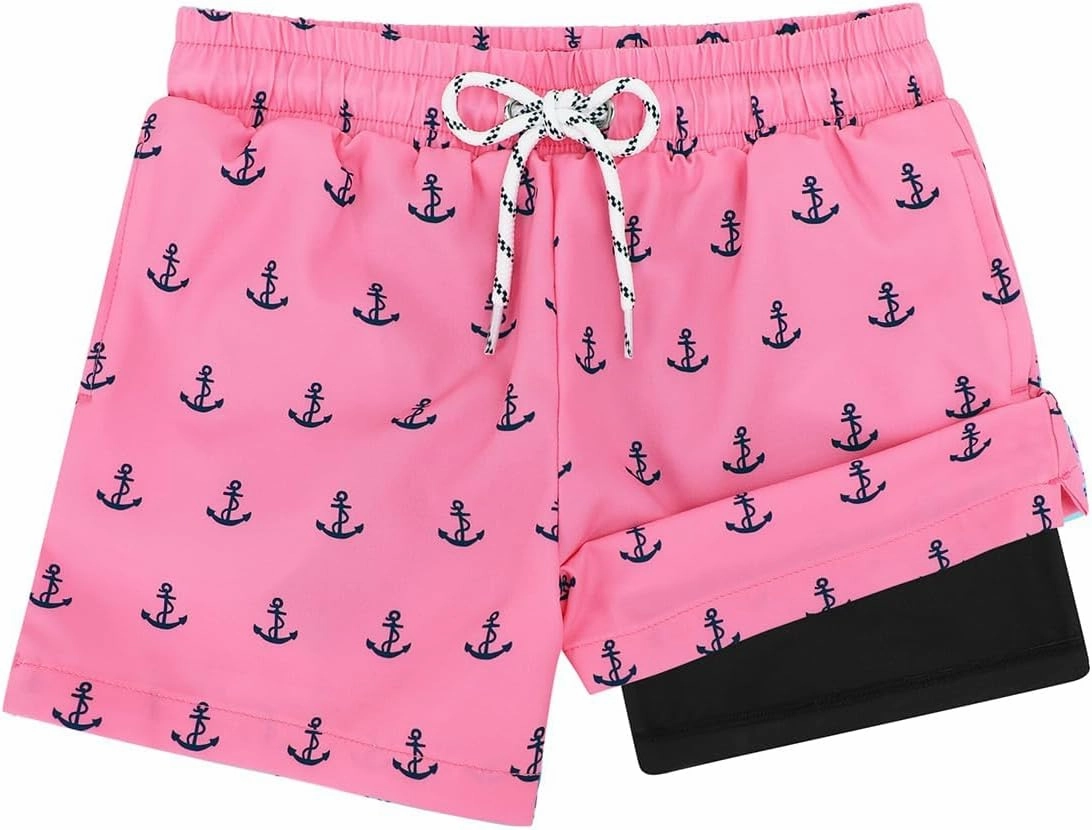 Century Star Boys Swim Trunks with Compression Liner Boys Bathing Suit Toddler Swim Trunks Beach Board Shorts Swimwear