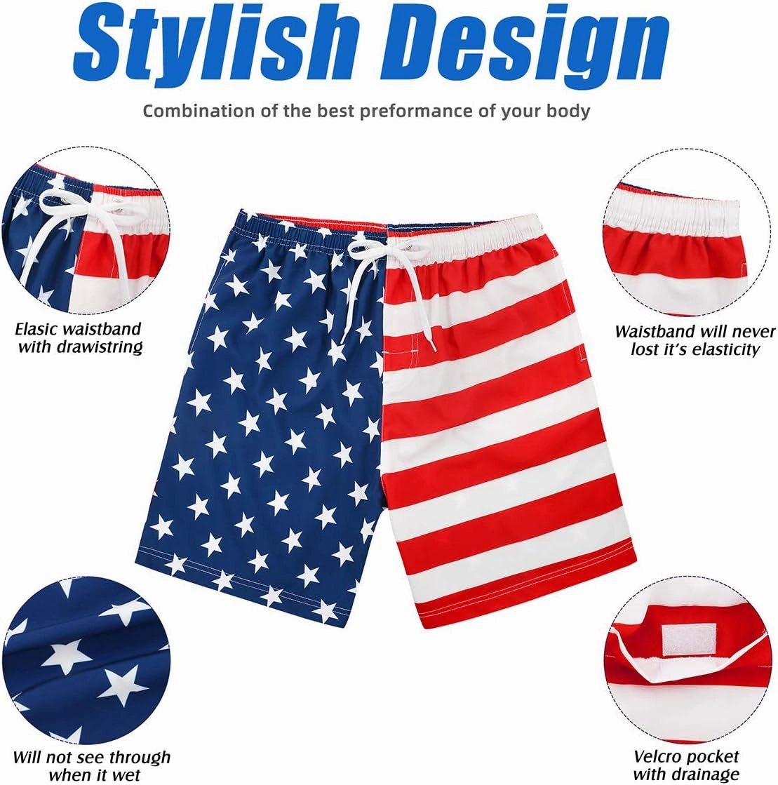 Century Star Mens Swim Trunks Quick Dry Swim Shorts Beachwear for Men Summer Holiday