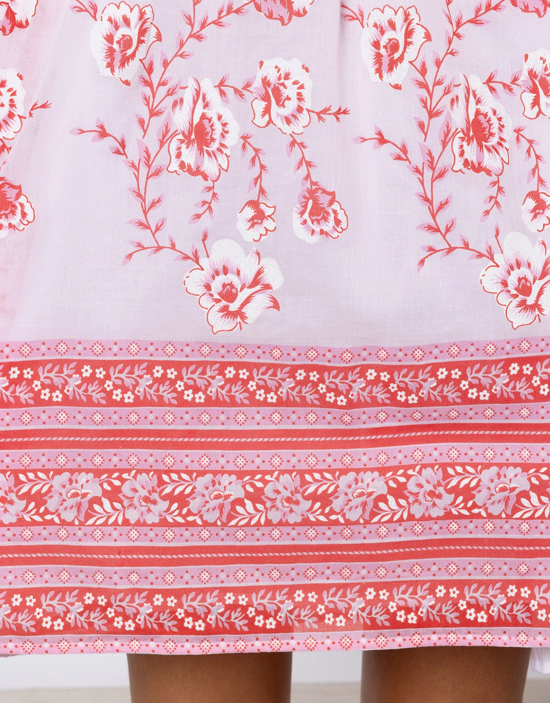 Cherry Blossom Off Shoulder Dress - Rose and Red