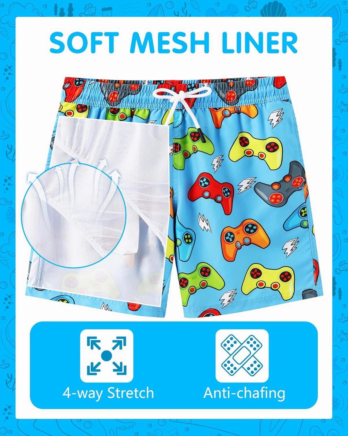 CJMJXPH Boys Swim Trunks Toddler Swim Shorts Little Boys Bathing Suit Swimsuit Swimwear