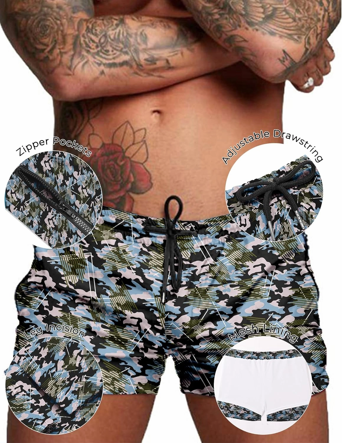 COOFANDY Men's Swim Trunk Swimwear Bathing Suit Swimsuit Board Beach Sport Short S-XXL