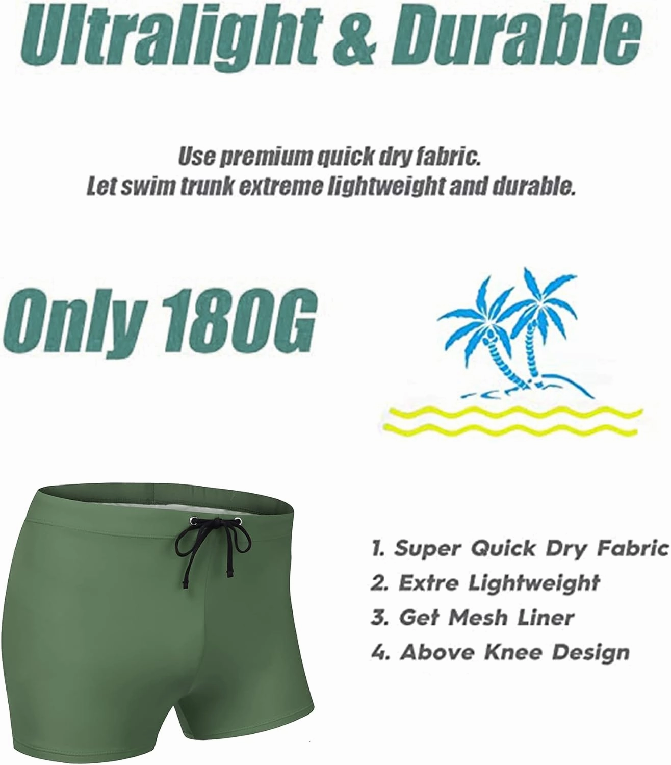 COOFANDY Men's Swimsuit Camo Quick Dry Mens Swimming Shorts Trunks with Pockets