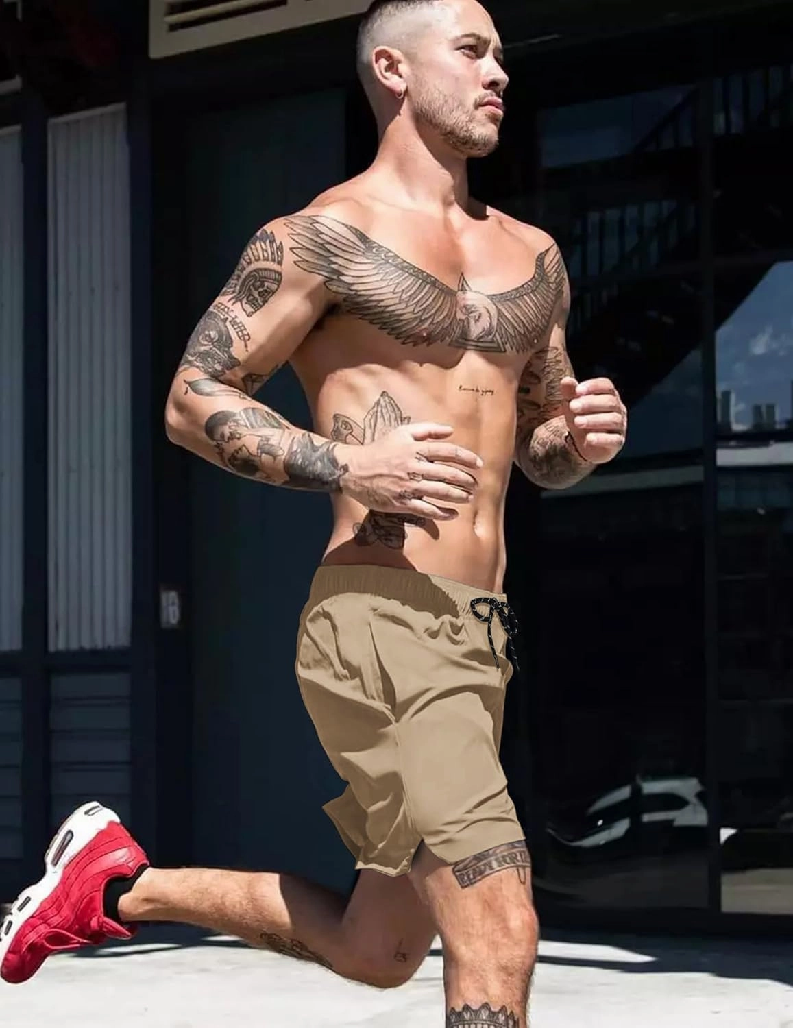 COOFANDY Men Swim Trunk with Compression Liner 2 in 1 Swimwear Bathing Suit Quick Dry Board Short