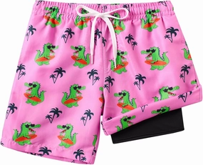 Cozople Boys Swim Trunks Compression Liner Swim Shorts Quick Dry Bathing Suit with Boxer Brief Swimwear 4-10T