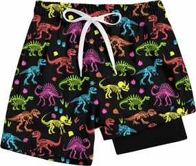 Cozople Boys Swim Trunks Compression Liner Swim Shorts Quick Dry Bathing Suit with Boxer Brief Swimwear 4-10T