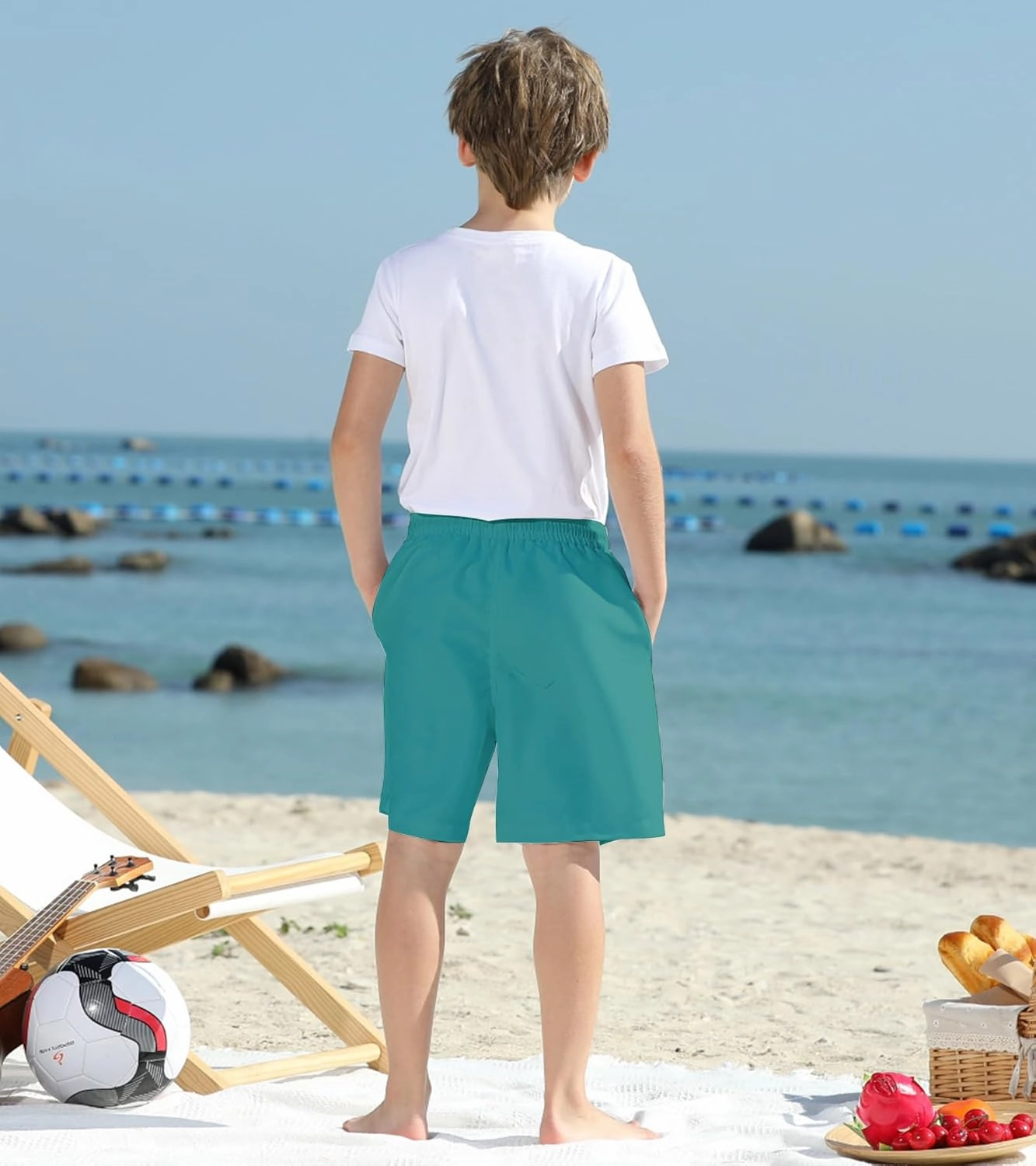 Cozople Boys Swim Trunks Quick Dry Bathing Suits Compression Liner Swim Shorts Swimwear 7-20 Years