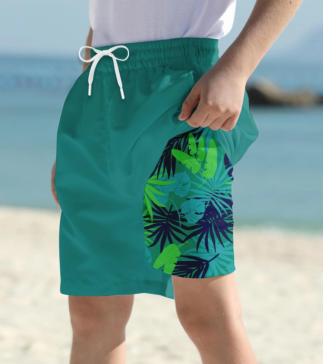 Cozople Boys Swim Trunks Quick Dry Bathing Suits Compression Liner Swim Shorts Swimwear 7-20 Years