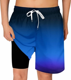 Cozople Boys Swim Trunks Quick Dry Compression Liner Swim Shorts Summer Bathing Suit with Inner Pocket Swimwear 7-20T