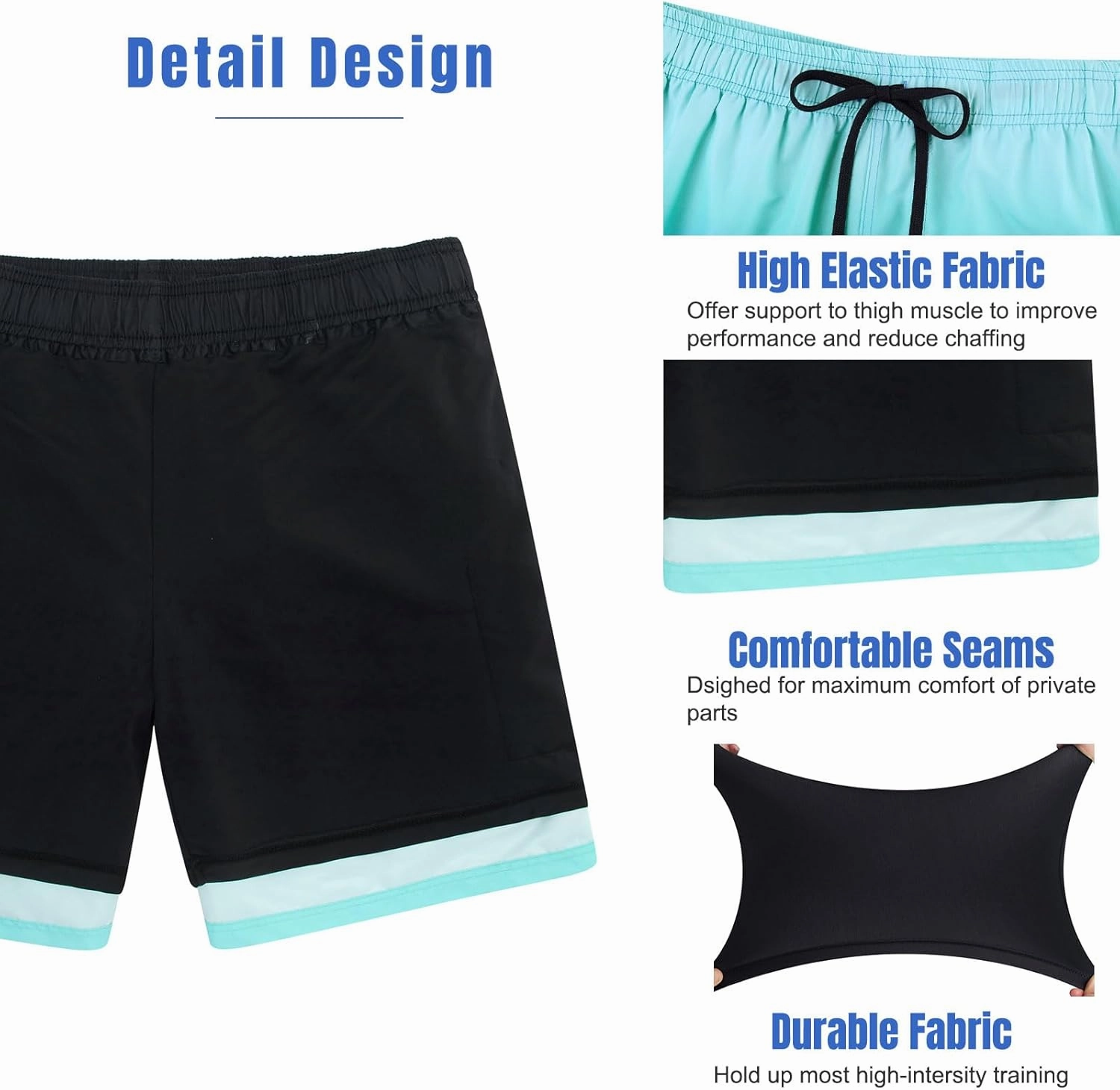 Cozople Mens Swim Trunks 7Inch with Compression Liner Quick Dry Swimsuit Swim Shorts Phone Pocket Swimwear