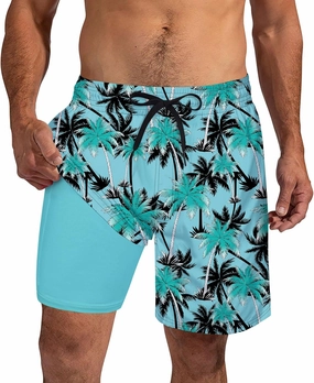 Cozople Mens Swim Trunks 7Inch with Compression Liner Quick Dry Swimsuit Swim Shorts Phone Pocket Swimwear
