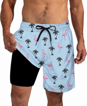 Cozople Mens Swim Trunks 7Inch with Compression Liner Quick Dry Swimsuit Swim Shorts Phone Pocket Swimwear