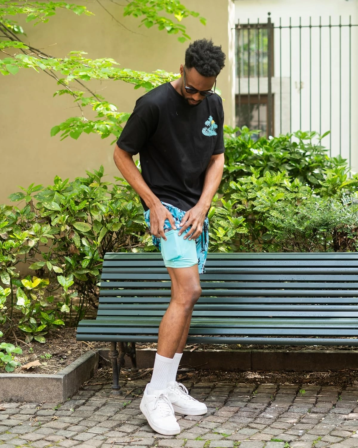 Cozople Mens Swim Trunks 7Inch with Compression Liner Quick Dry Swimsuit Swim Shorts Phone Pocket Swimwear