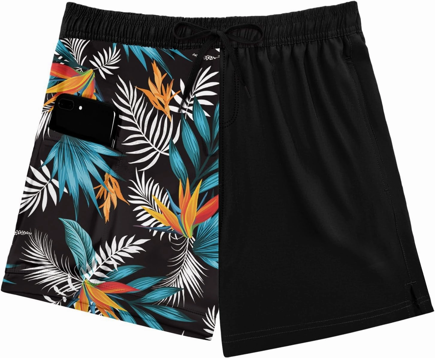 Cozople Mens Swim Trunks Quick Dry Bathing Suit with Compression Liner 5.5" Inseam Anti Chafe Beach Swim Shorts