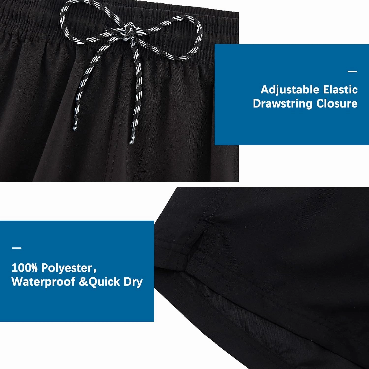 Cozople Mens Swim Trunks Quick Dry Bathing Suit with Compression Liner 5.5" Inseam Anti Chafe Beach Swim Shorts