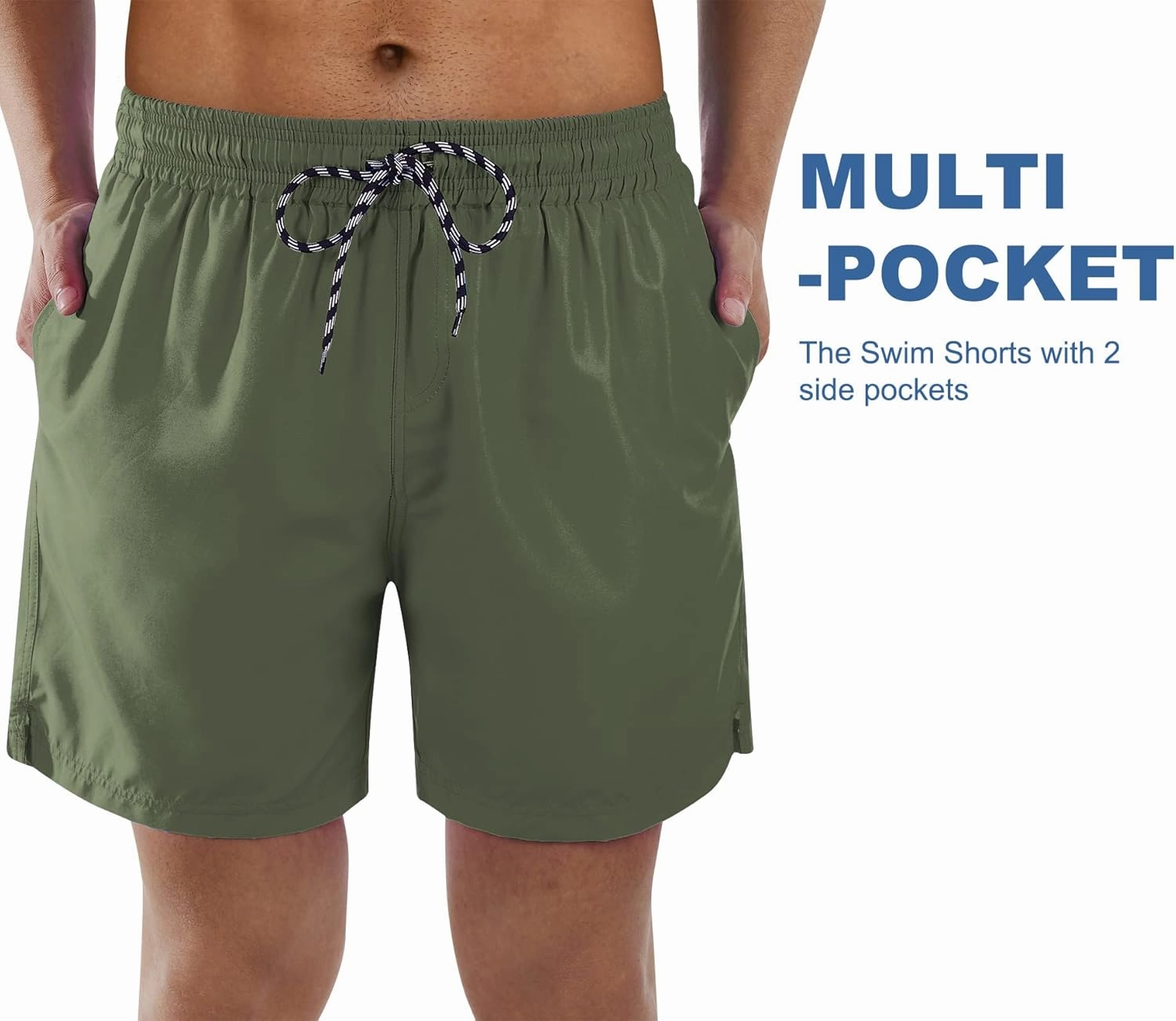 Cozople Mens Swim Trunks with Compression Liner 5.5" Inseam Quick Dry Bathing Suit Lightweight Swimming Shorts