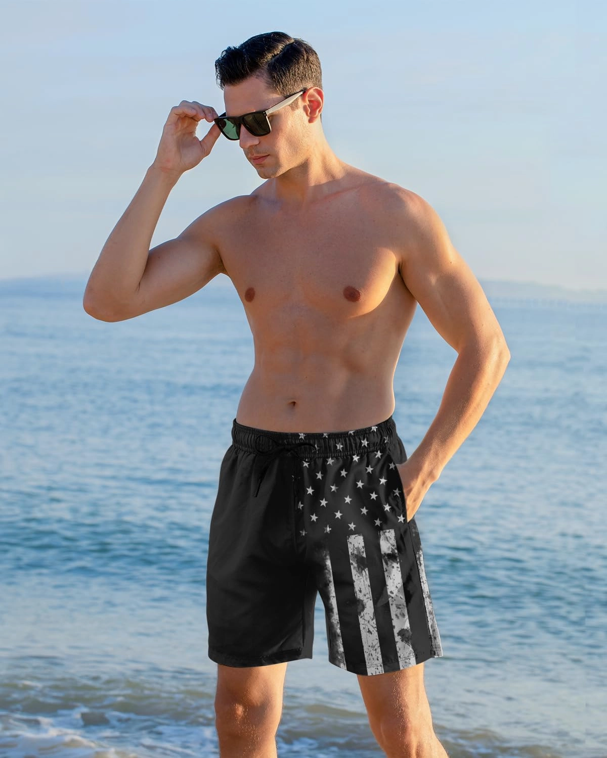 Cozople Mens Swimming Trunks with Compression Liner Swim Shorts 7 inch Quick Dry Bathing Suit Anti Chafe Boardshorts