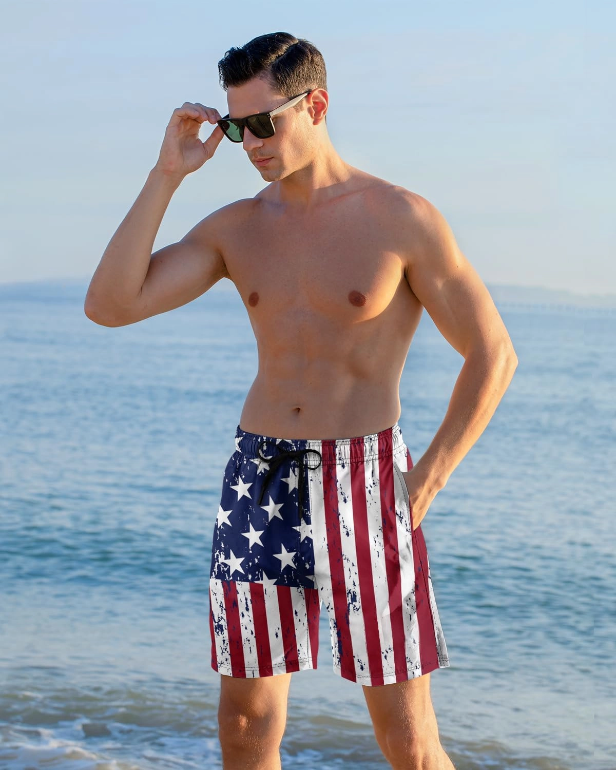 Cozople Mens Swimming Trunks with Compression Liner Swim Shorts 7 inch Quick Dry Bathing Suit Anti Chafe Boardshorts