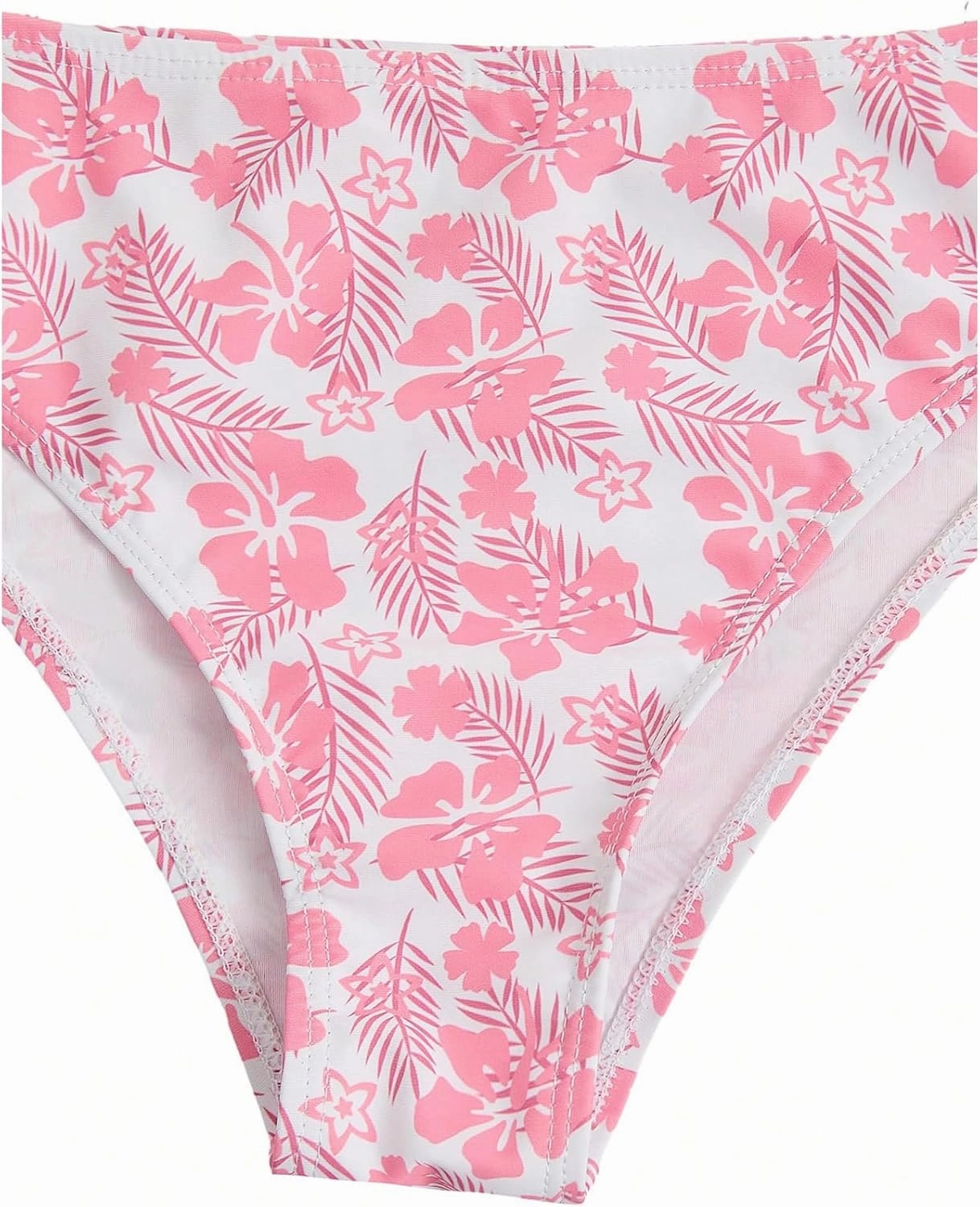 COZYEASE Girls' 2 Piece Ditsy Floral Print Knot Front Ruched Triangle Bikini Swimsuit