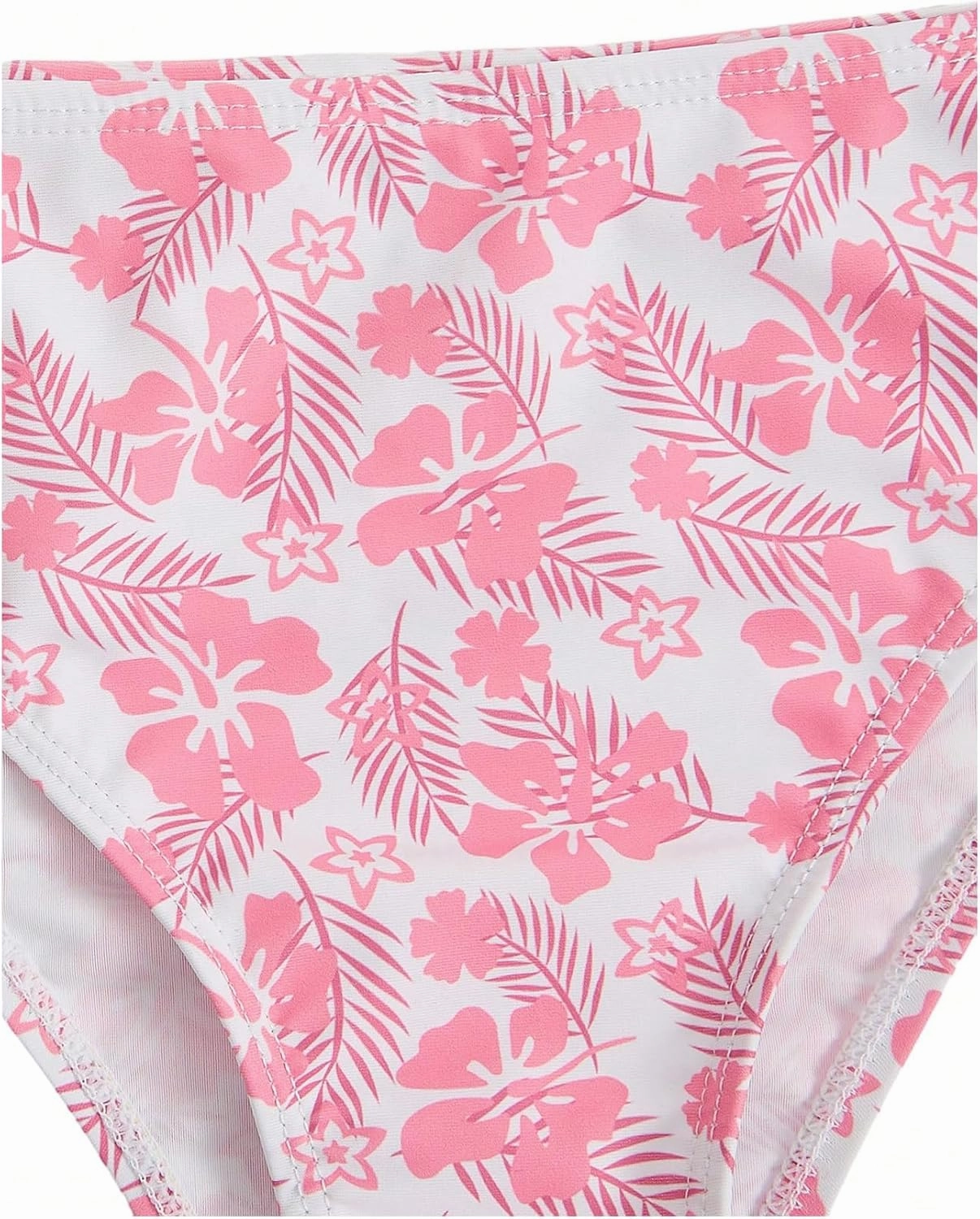 COZYEASE Girls' 2 Piece Ditsy Floral Print Knot Front Ruched Triangle Bikini Swimsuit