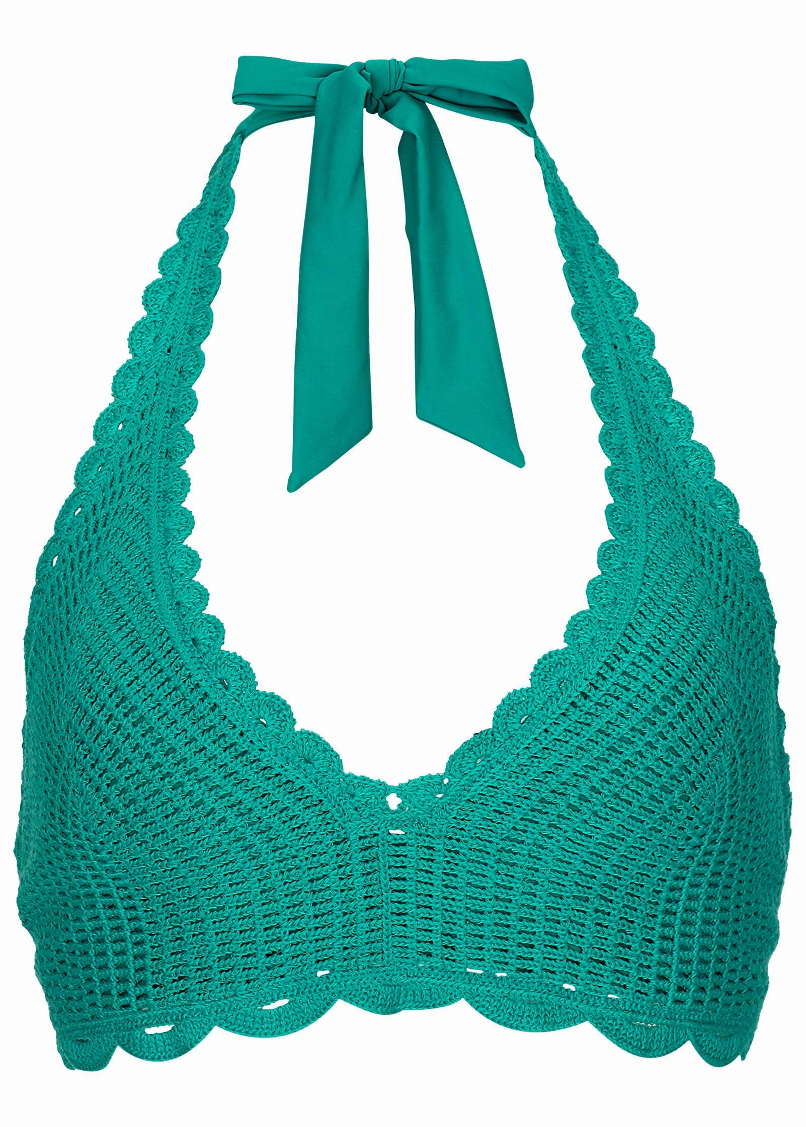 Crochet Anguilla Halter Top - Tropical Green
