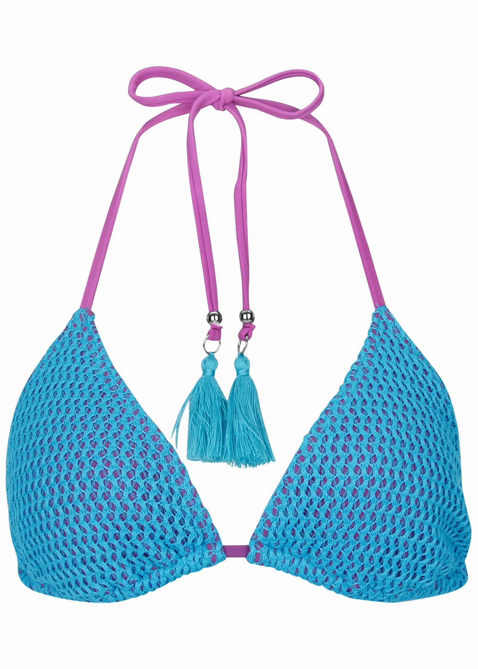 Crochet Bahamas Triangle Top - Aqua Orchid