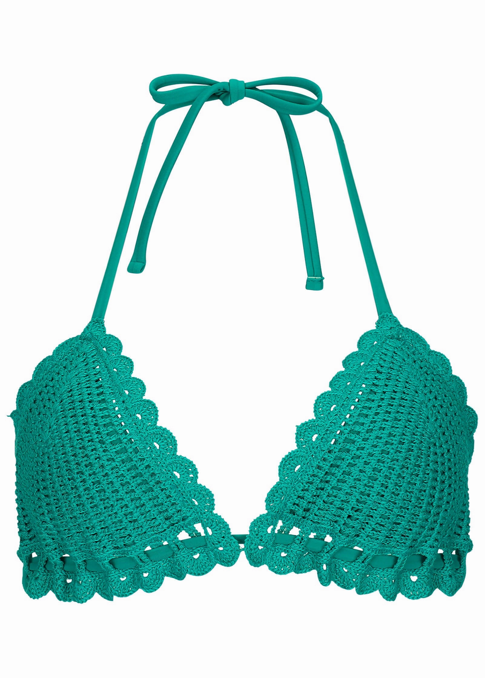 Crochet Bahamas Triangle Top - Tropical Green