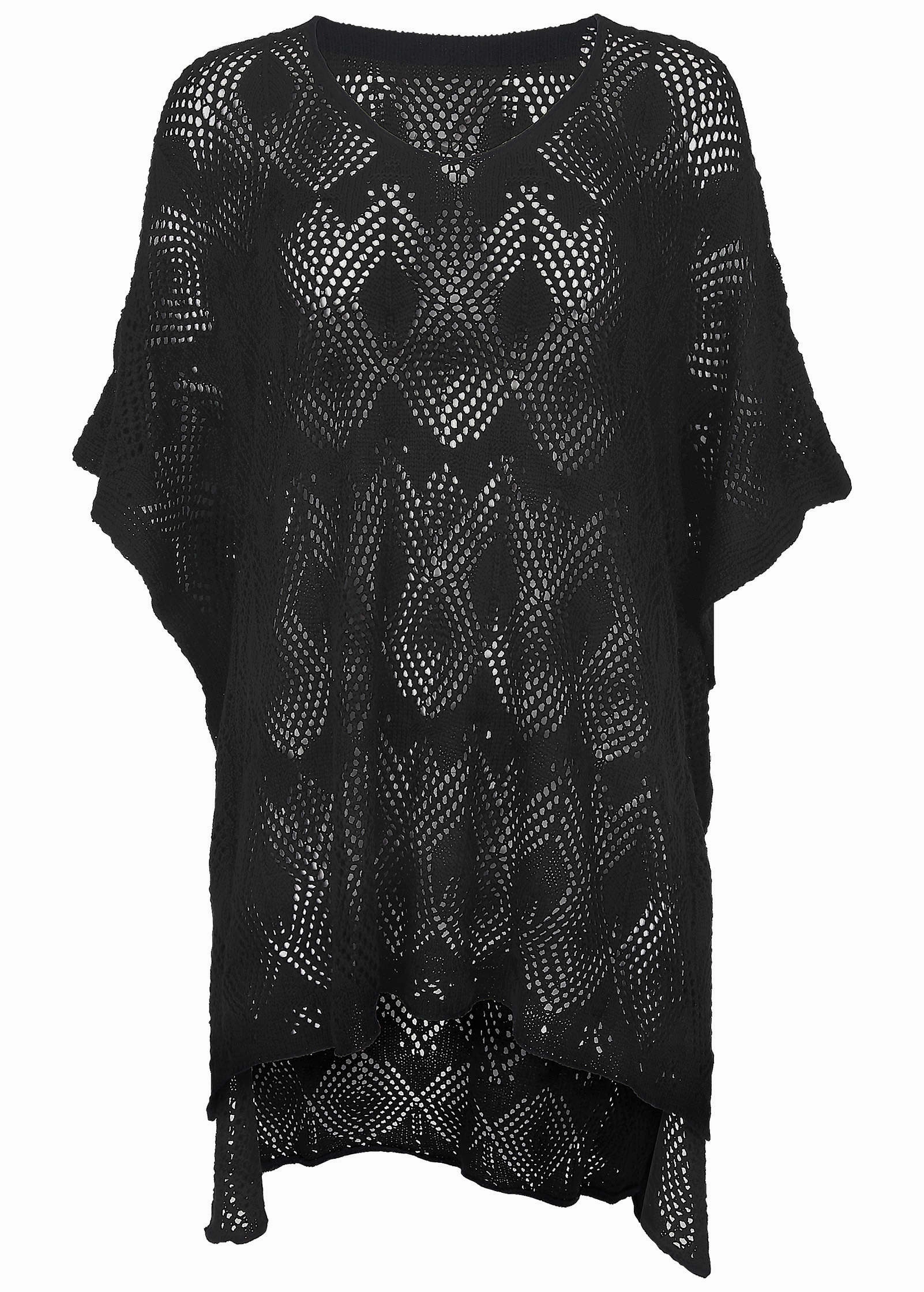Crochet Cover-Up Tunic - Black