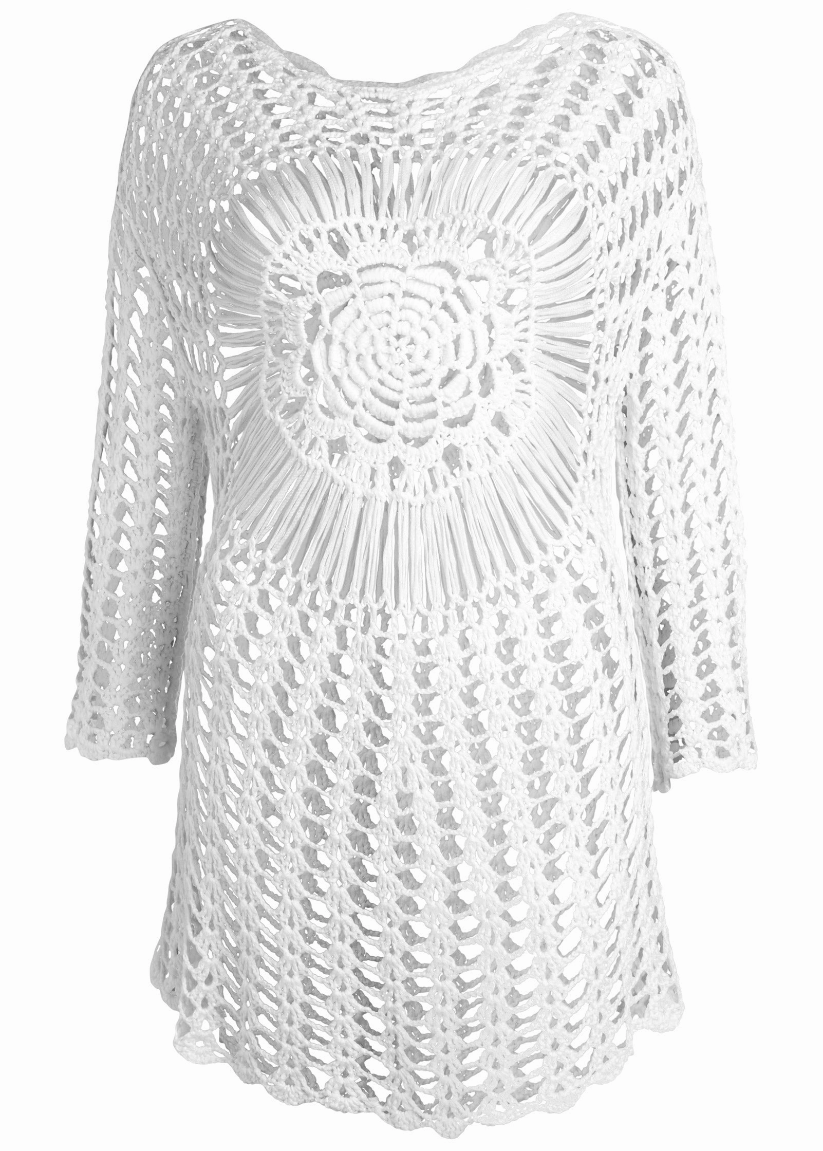 Crochet Detail Cover-Up - White