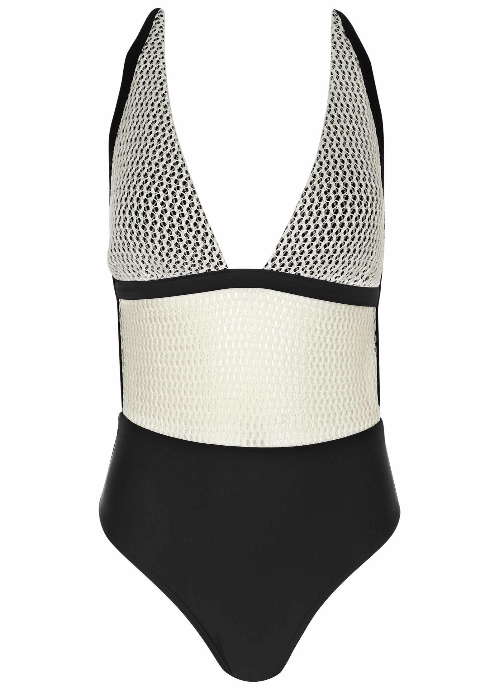 Crochet Open Back One-Piece - Cream