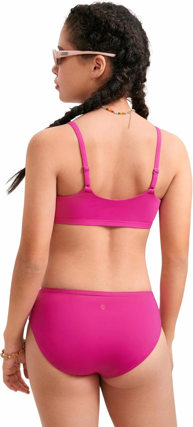 CRZ YOGA Girls Swimsuit 2 Piece Bikini Set - Scoop Neck Adjustable Straps Padded Tops and Bottoms Beach Sports Bathing Suit