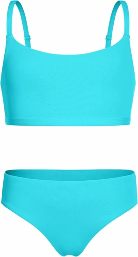 CRZ YOGA Girls Swimsuit 2 Piece Bikini Set - Scoop Neck Adjustable Straps Padded Tops and Bottoms Beach Sports Bathing Suit