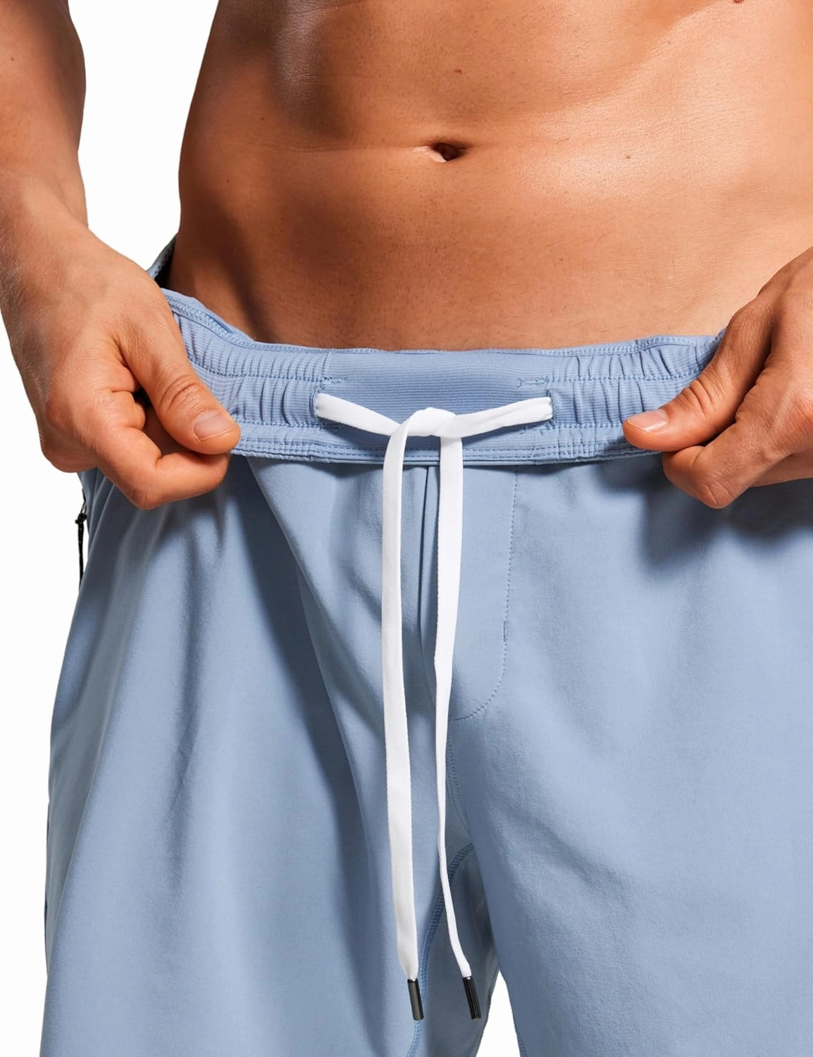 CRZ YOGA Mens Swim Trunks 7'' Quick Dry Mesh Lining Athletic Casual Swimwear Shorts with Zipper Pockets
