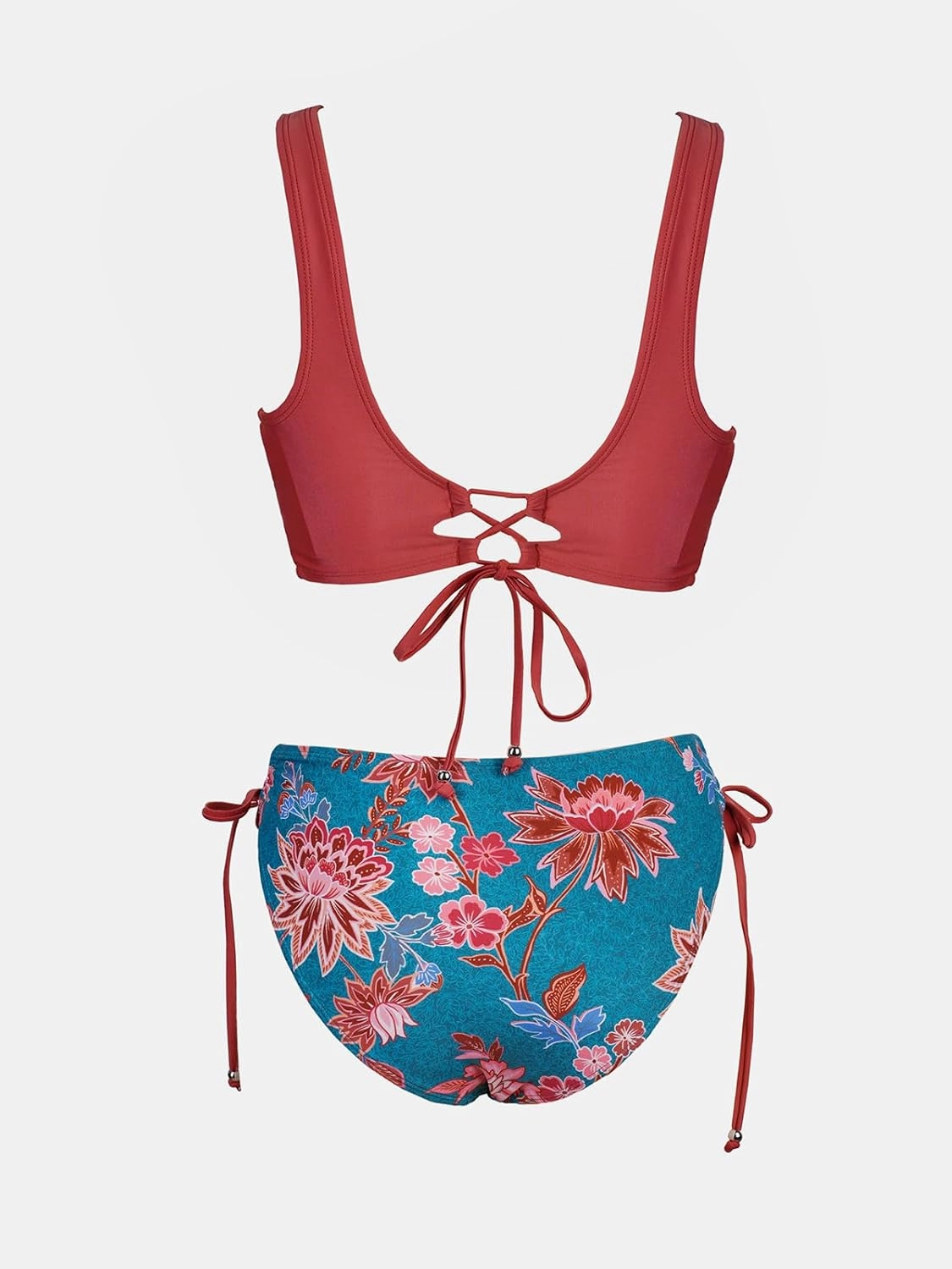 CUPSHE Women's Bikini Swimsuit Front Cross Lace Up Two Piece Bathing Suit