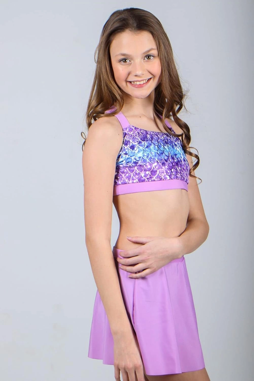 Cutemile Little Girls Two Piece Tankini Swimsuit Summer Boyshort Bathing Suit Beach Rash Guard Swimwear 6-13 Years