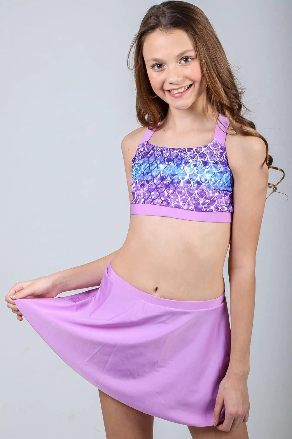 Cutemile Little Girls Two Piece Tankini Swimsuit Summer Boyshort Bathing Suit Beach Rash Guard Swimwear 6-13 Years