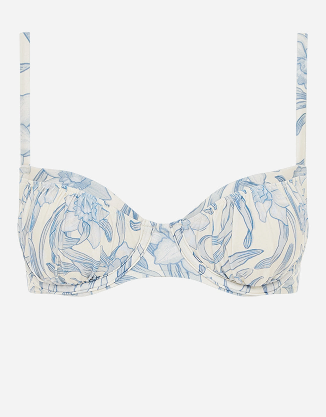 Daffodil Poolside Balconette Bikini Top - Blue Print