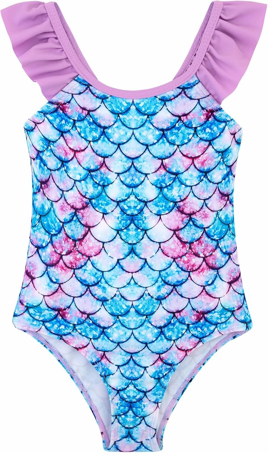 DAXIANG Girls Ruffles One Piece Swimsuits Quick Dry Beach Sport Swimwear Toddler Kids Mermaid Unicorn Bathing Suit 4-10 Years