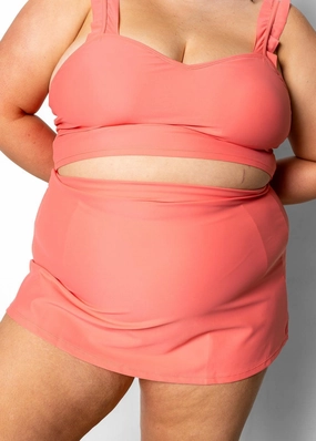 Deep Coral | Detached High-Waisted Skirt
