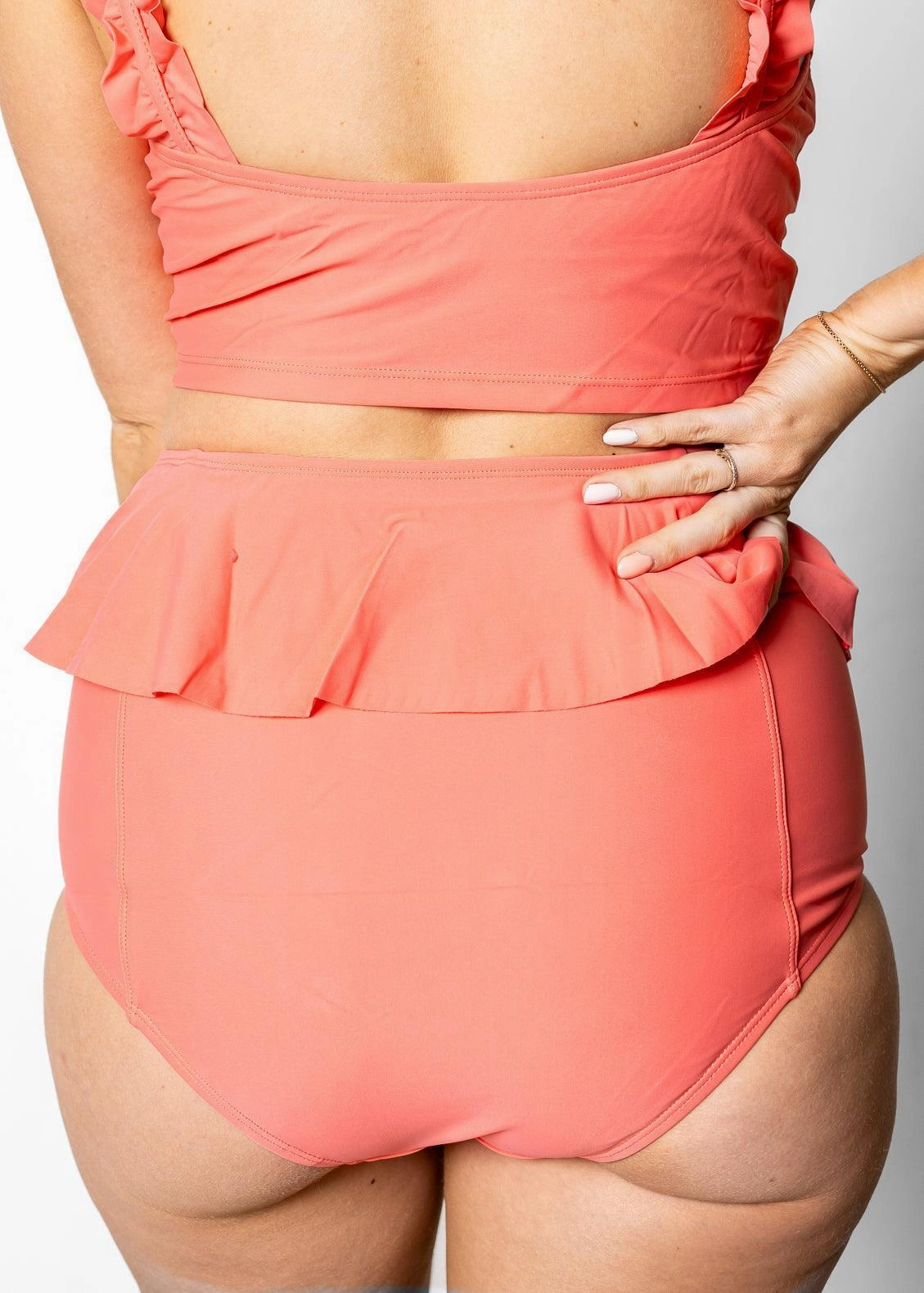 Deep Coral | Peplum Bottoms
