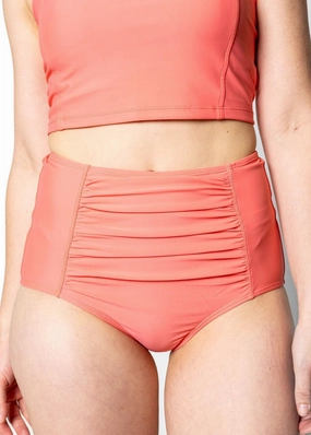 Deep Coral | Ruched Bottoms 2.0