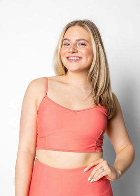 Deep Coral | V'D Crop Top