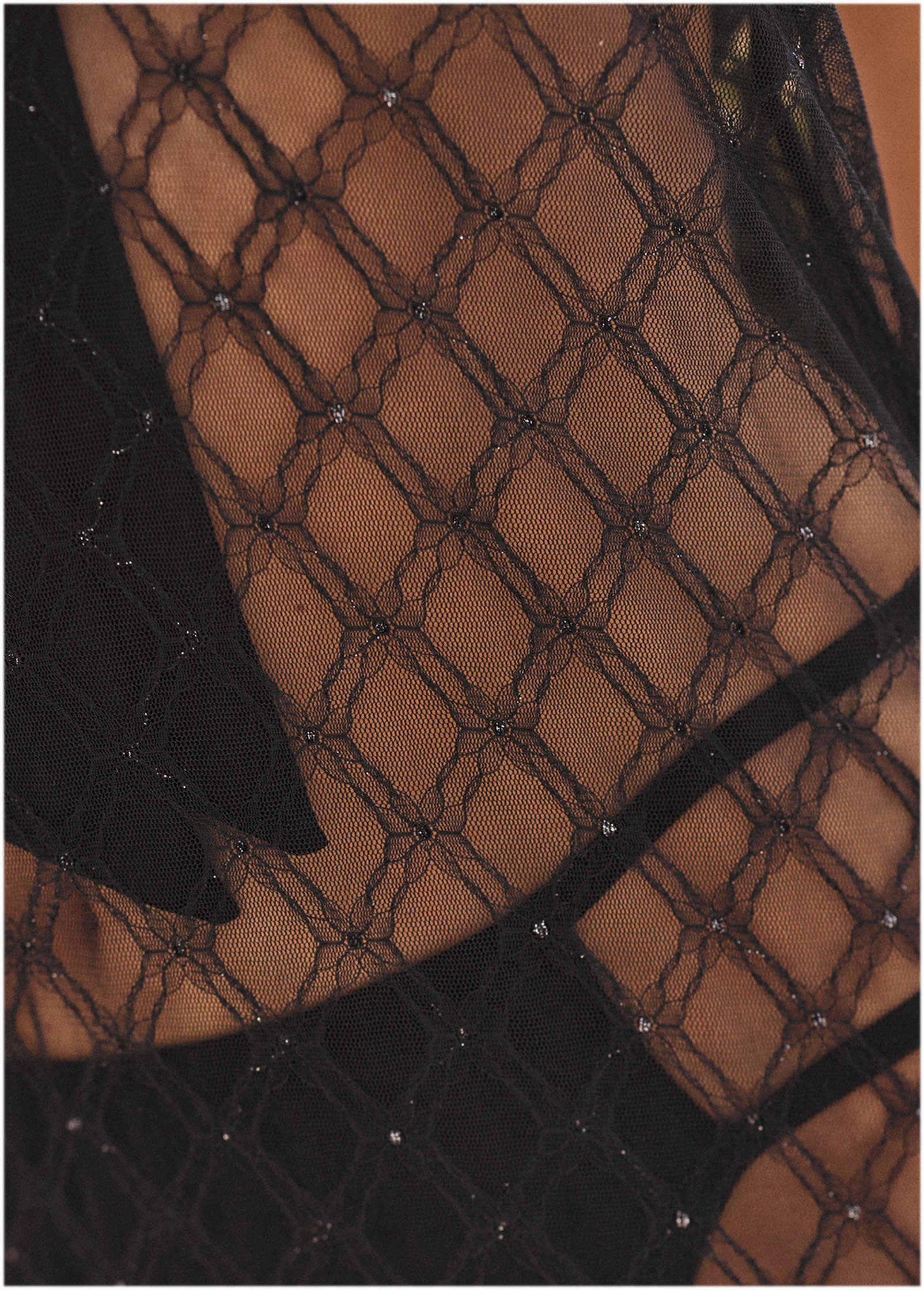 Deep V Mesh Cover-Up - Black