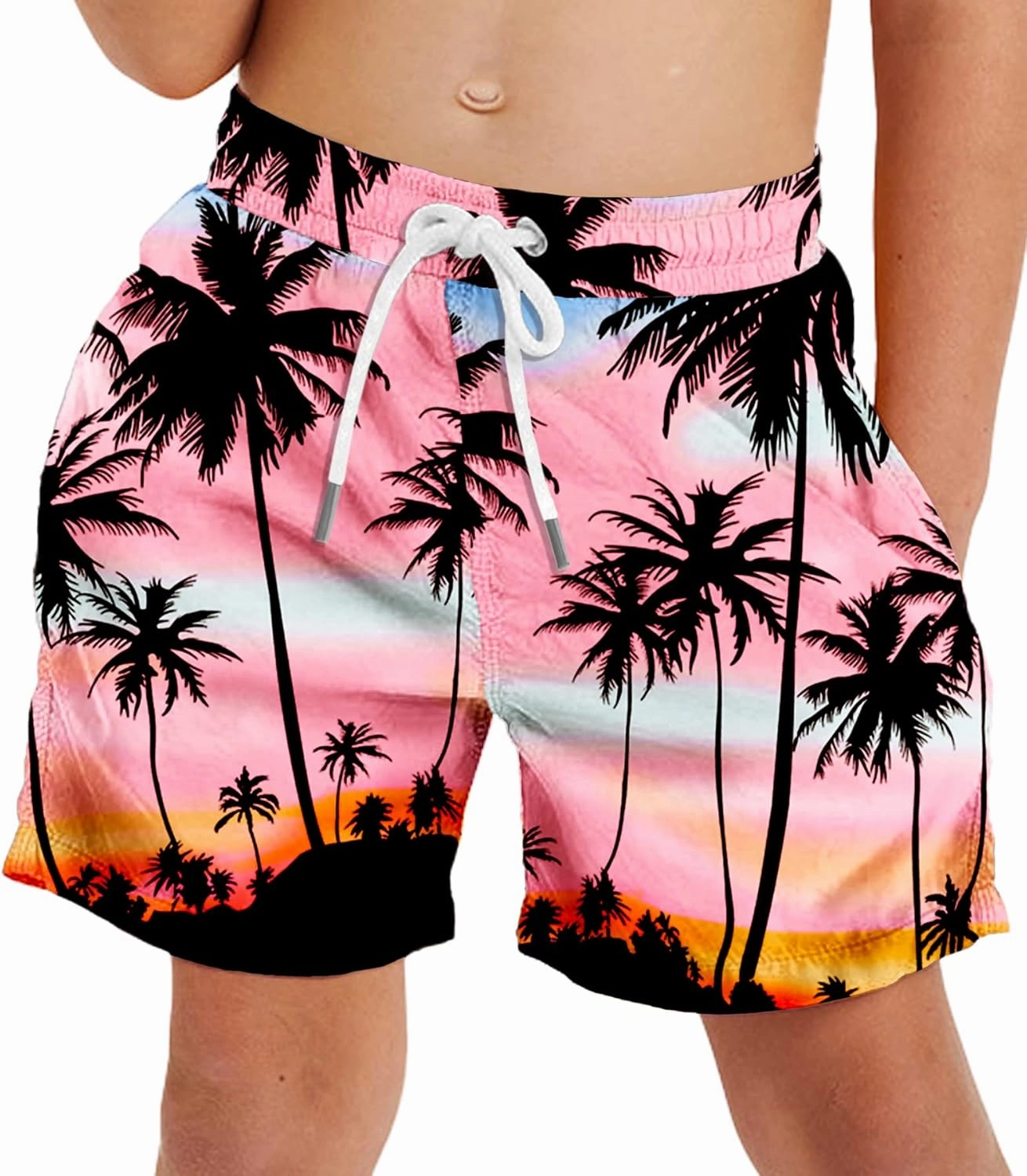 Deerose Boys Patriotic Swim Trunks with Compression Lined Kids Summer Beach Shorts 5-14 Years