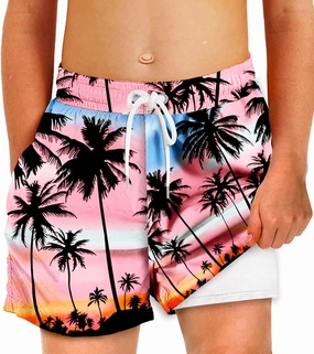 Deerose Boys Patriotic Swim Trunks with Compression Lined Kids Summer Beach Shorts 5-14 Years