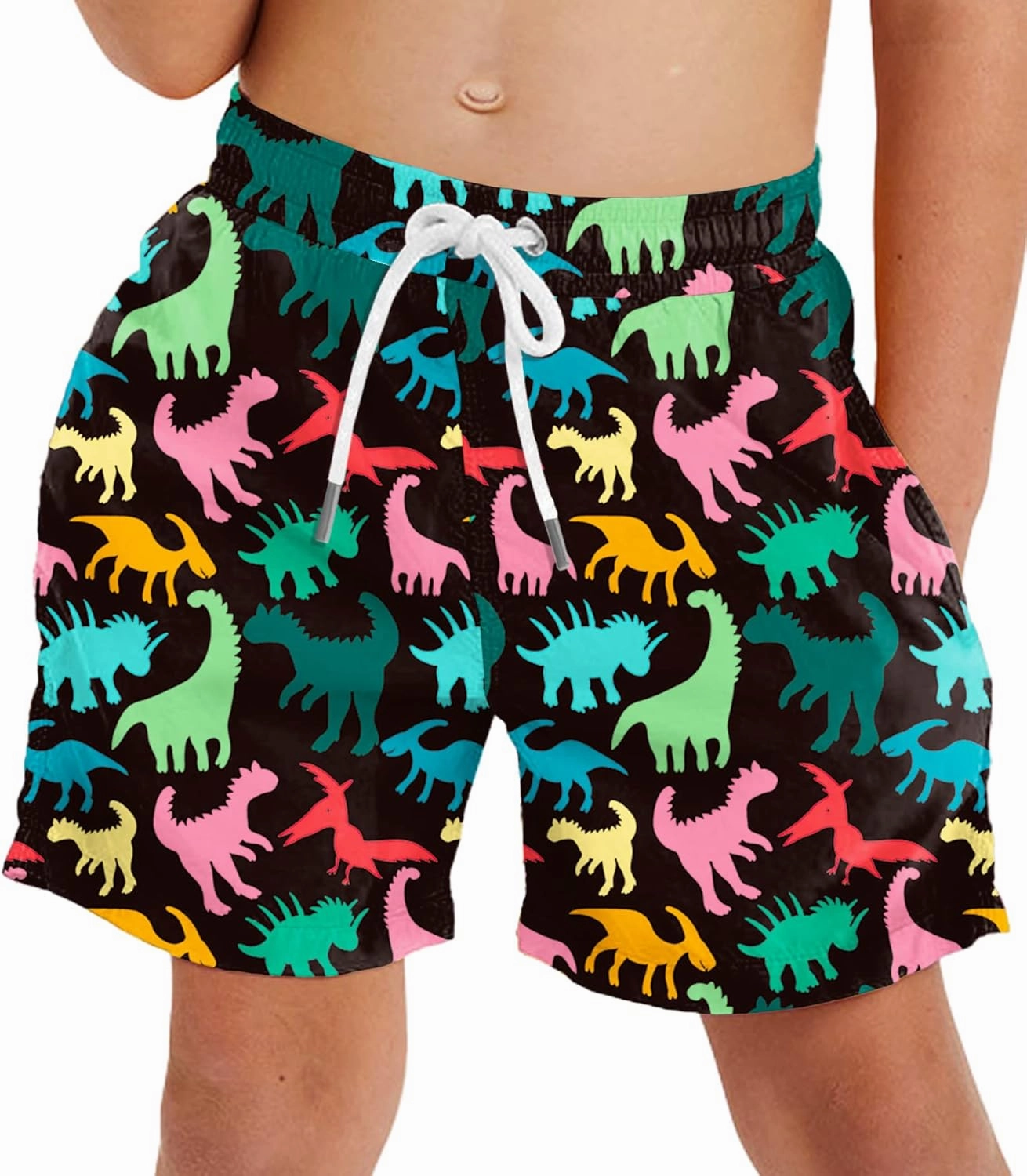 Deerose Boys Patriotic Swim Trunks with Compression Lined Kids Summer Beach Shorts 5-14 Years