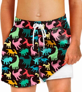 Deerose Boys Patriotic Swim Trunks with Compression Lined Kids Summer Beach Shorts 5-14 Years