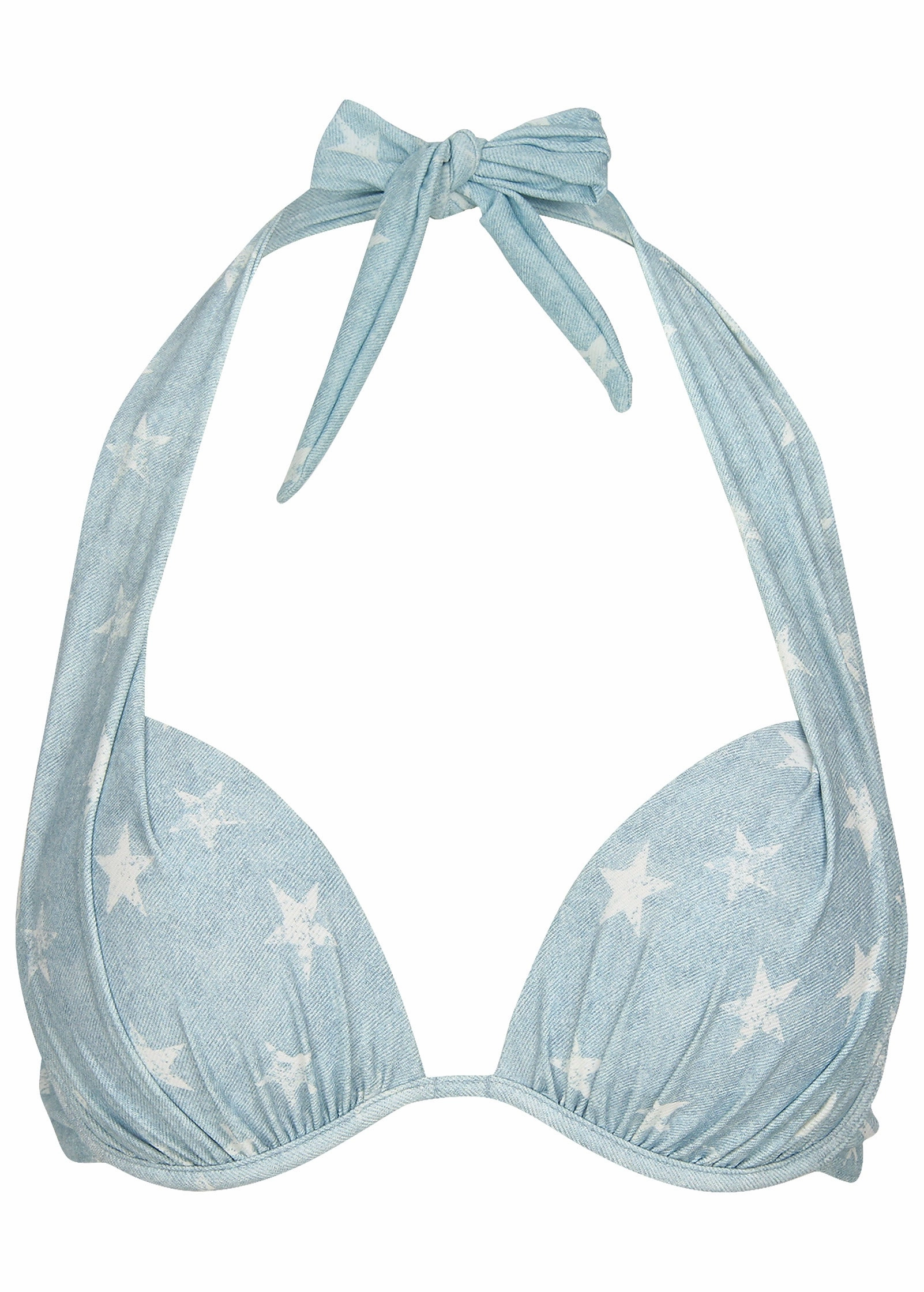 Denim Marilyn Push-Up Halter Top - Denim Star