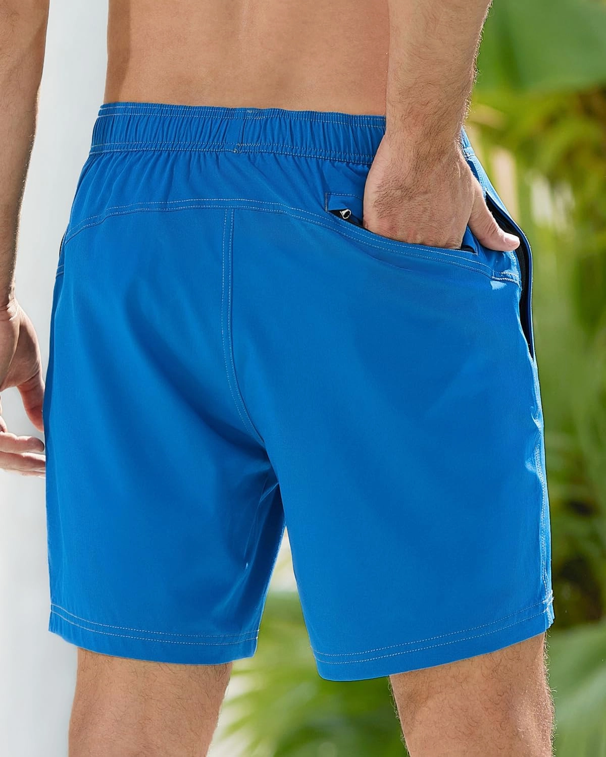 difficort Mens Swim Trunks with Compression Liner Quick-Dry Bathing Suit with Zipper Pockets